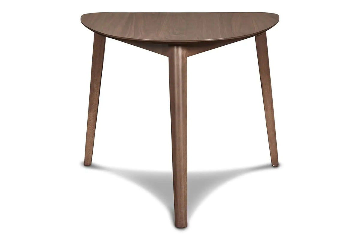 Beaumont Collection | Atomic-Era Walnut Corner Ensemble - styled from an alternate angle revealing dimensional depth in a Mid-Century Modern living room setting.