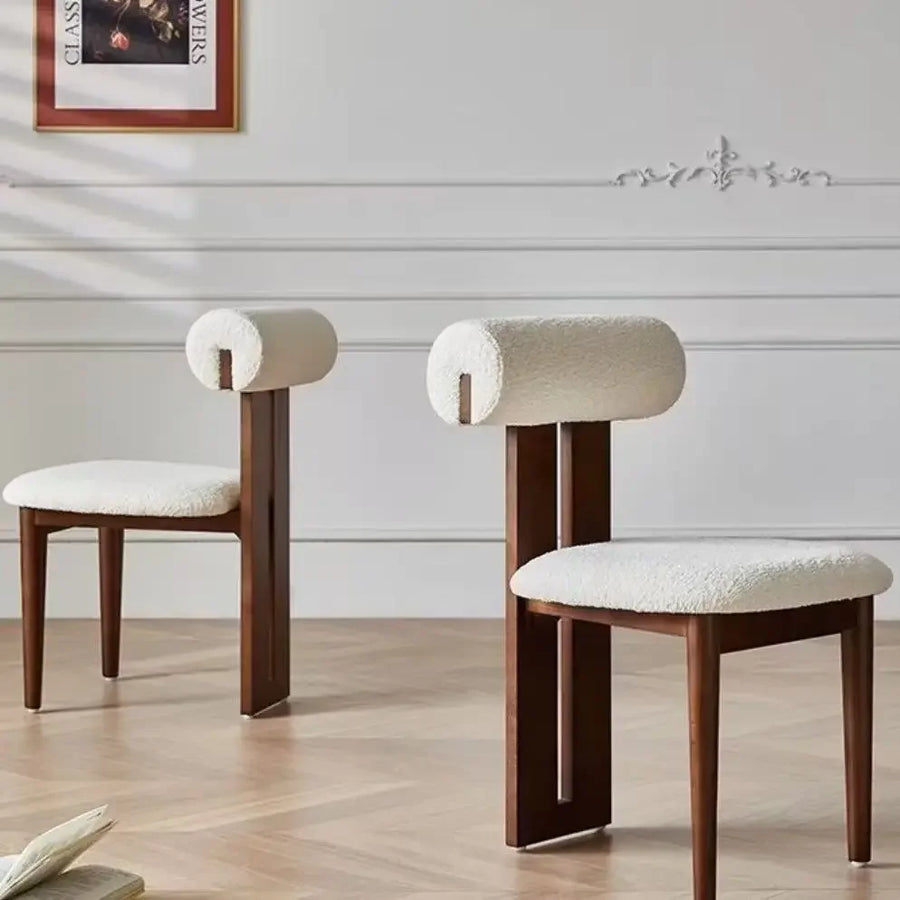 Dresden Collection | Tapered-Leg Atomic-Era Walnut Dining Chair - showcasing full sculptural form and curated finish in a Mid-Century Modern dining room setting.
