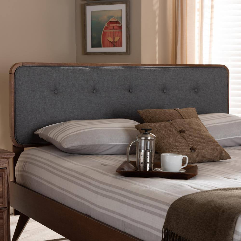 Palina Dark Gray and Walnut Full Headboard