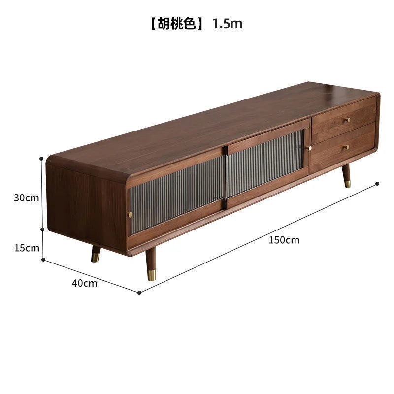 Belmont Collection | Hairpin-Legged Nordic Walnut Media Console - framed in an editorial still-life composition in a Mid-Century Modern entryway setting.