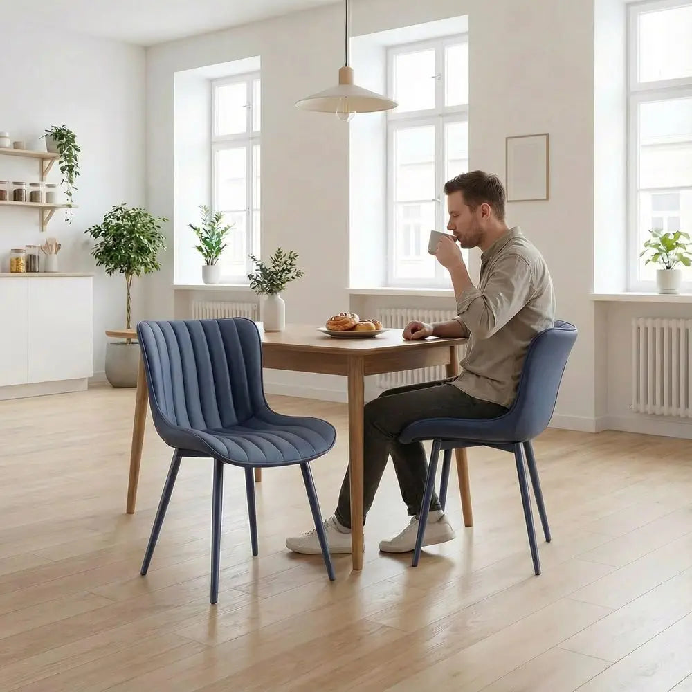 The Kensington Navy Leatherette Dining Chair