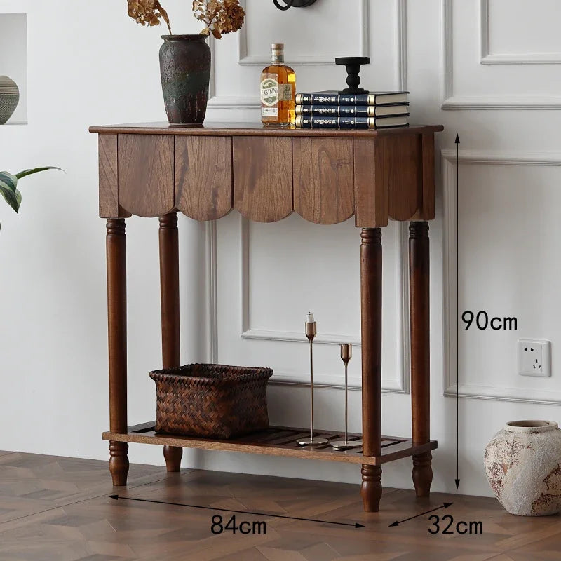 Ellington Collection | Atomic-Era Entryway Walnut Console - detail view 14 revealing design nuance in a Mid-Century Modern entryway setting.