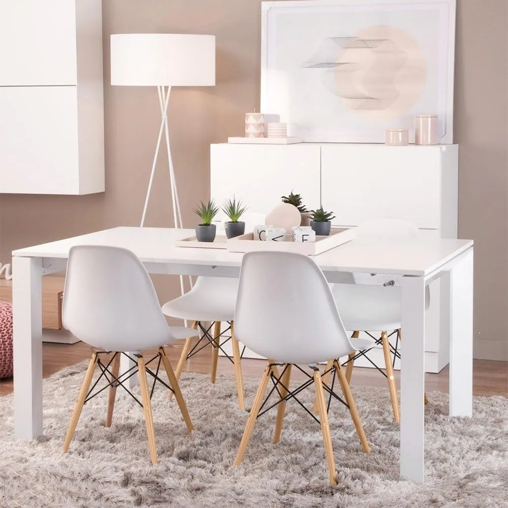 Fontaine Collection | Compact Glass-Topped Molded Shell - captured in a curated lifestyle vignette in a Mid-Century Modern living room setting.