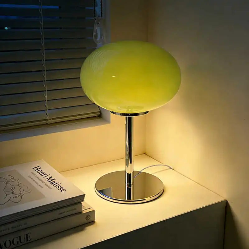 Fontaine Collection | Sculptural Atomic-Era Ceramic Table Lamp - highlighting material texture and craftsmanship detail in a Mid-Century Modern living room setting.