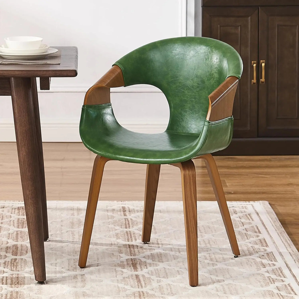 Belmont Collection | Atomic-Era Walnut & Brass - detail view 15 revealing design nuance in a Mid-Century Modern living room setting.