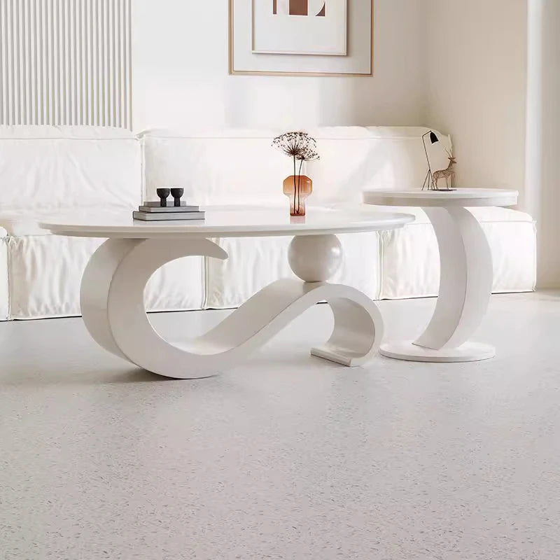 Fontaine Collection | Oval Danish-Inspired Walnut Oval - showcasing full sculptural form and curated finish in a Mid-Century Modern living room setting.