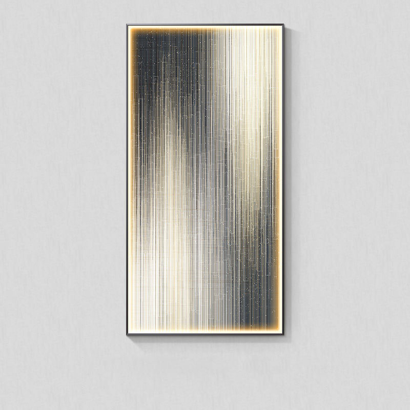Dresden Collection | Geometric Atomic-Era Abstract Canvas - exhibiting shadow play and geometric silhouette detail in a Mid-Century Modern living room setting.