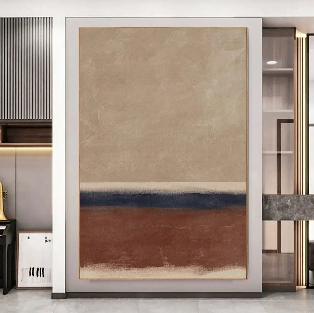 Mustard Yellow Textured Abstract Painting - Mid Century Modern Elegance