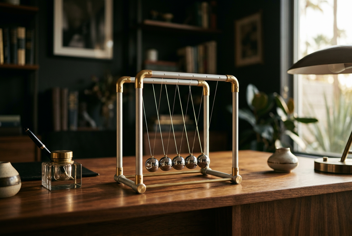 CNC Aluminum-Brass Newton's Cradle | PendulaX Executive