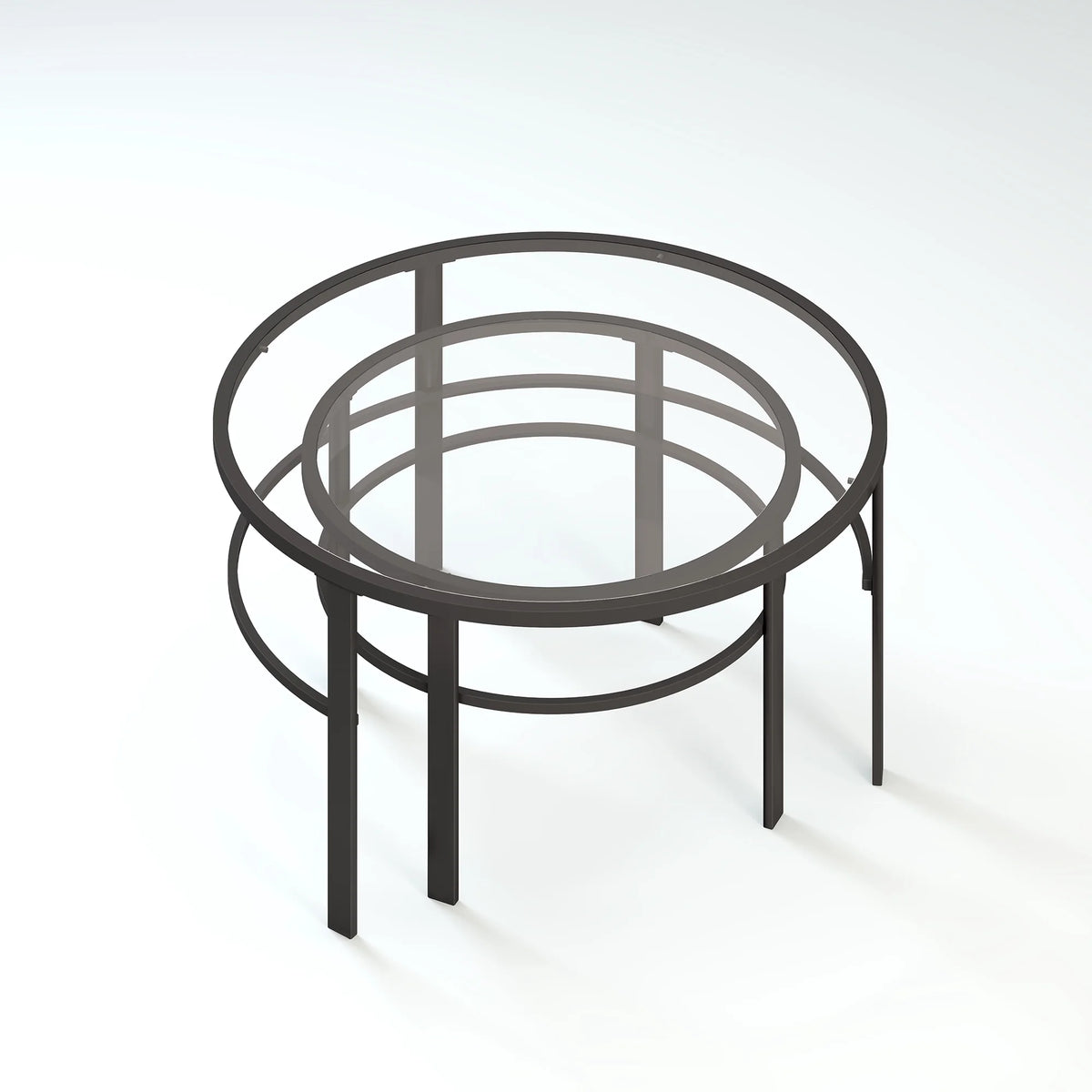 Gaia round Nested Coffee Table, Blackened Bronze