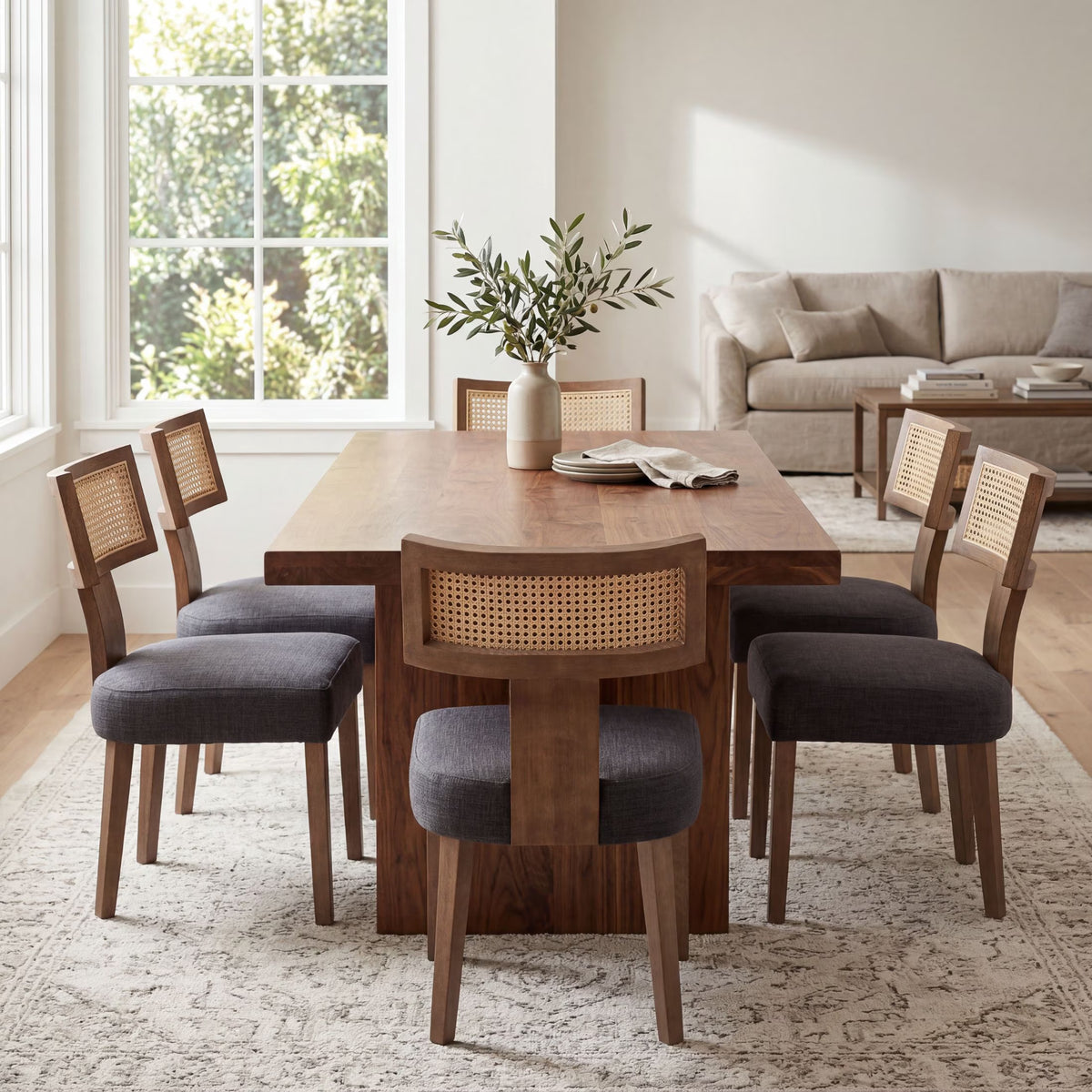 Chic Set of 2 Modern Rattan Backrest Dining Chairs - Perfect for Your Kitchen or Dining Room! 🪑✨ #HomeDecor #MidCenturyStyle