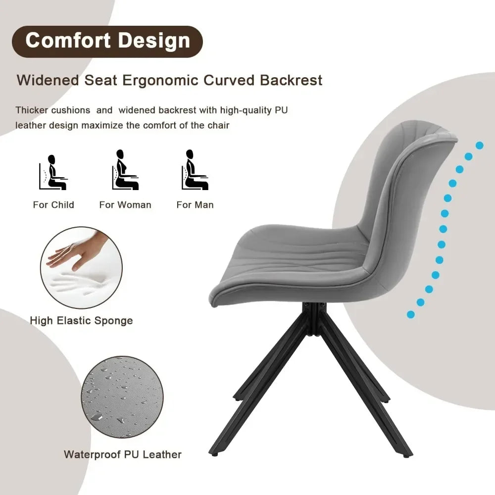 Valencia Collection | Gold-Trimmed Round Swivel Dining Chair Set - Curated Furniture for the Modern Living Collection | Woodies ON Woodlawn