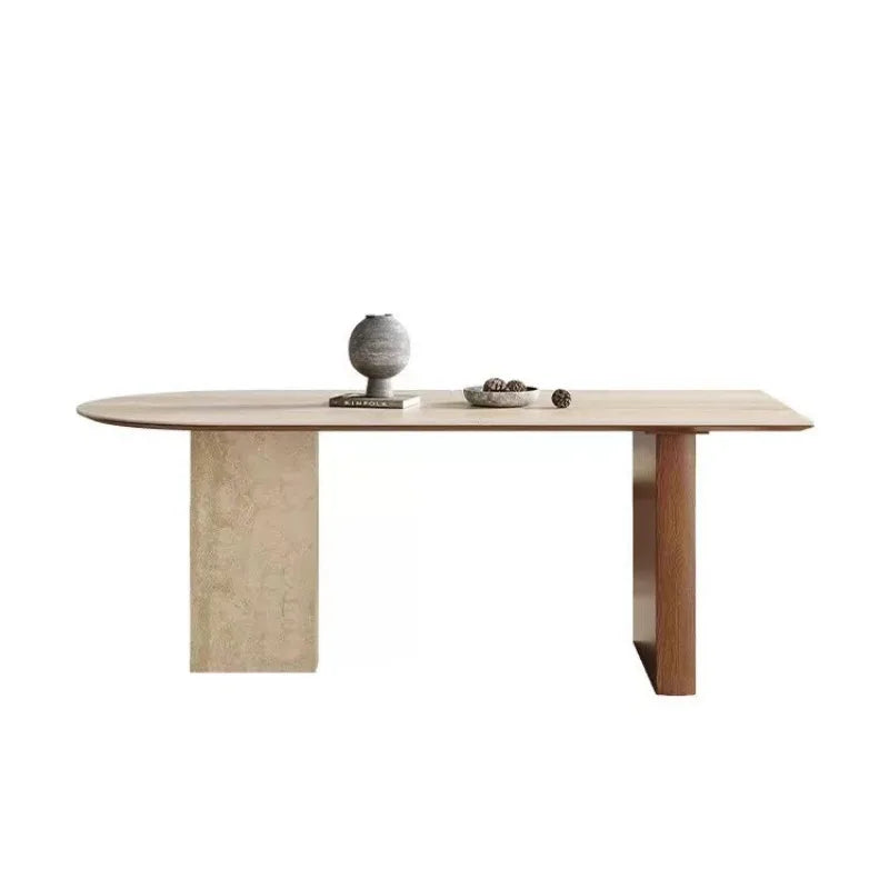 The Dresden Travertine Dining Table