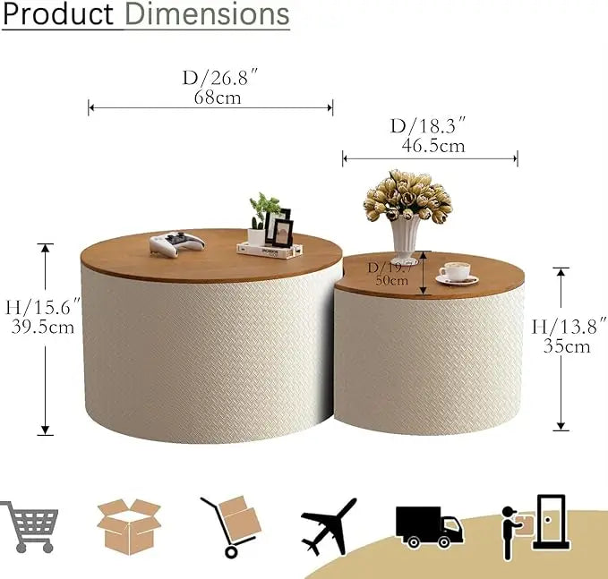 Belmont Collection | Tapered-Leg Circular Walnut Nesting Tables - Curated Furniture for the Modern Living Collection | Woodies ON Woodlawn