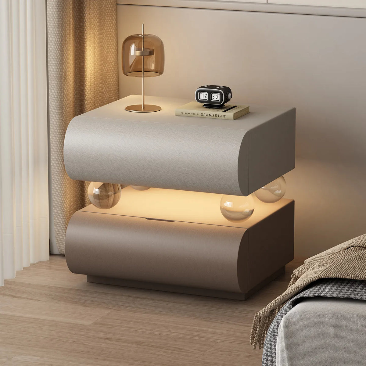 Belmont Collection | Tapered-Leg Nordic Nordic Bedside Table - Curated Bedroom for the Modern Living Collection | Woodies ON Woodlawn