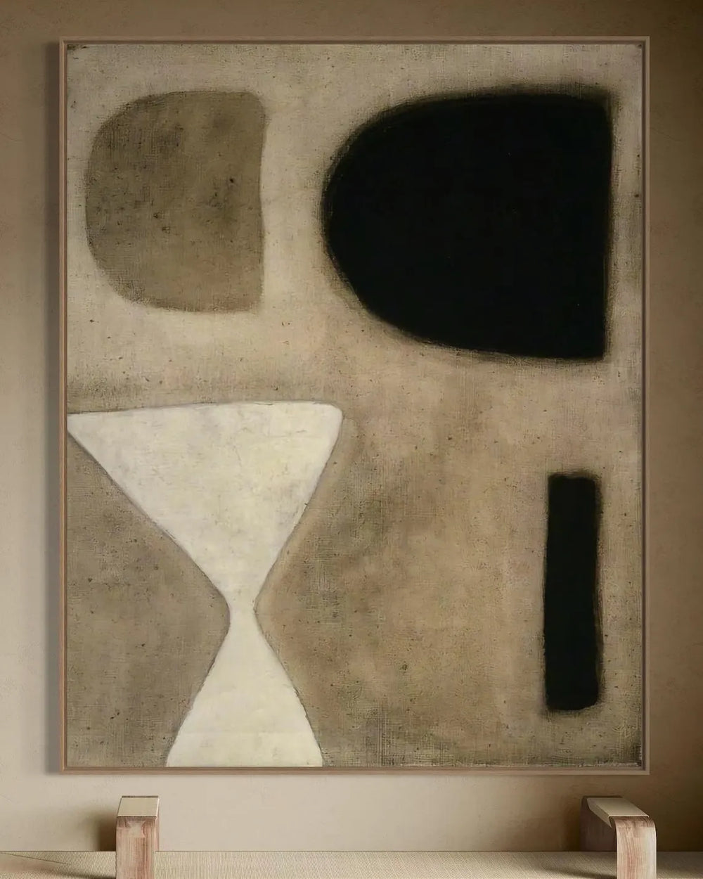 Mustard Yellow Textured Abstract Painting - Mid Century Modern Elegance