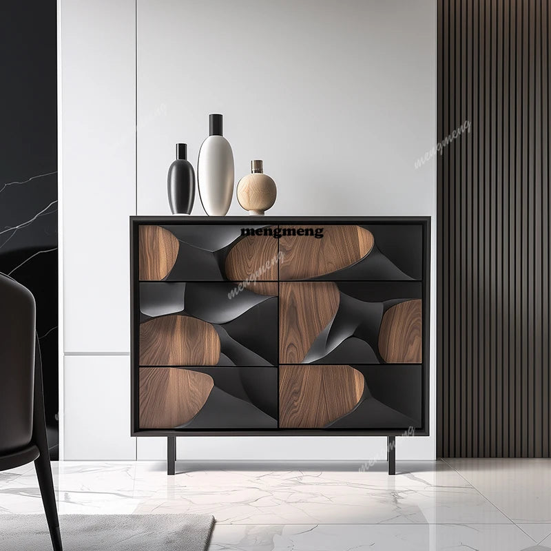 Dresden Collection | Hairpin-Legged Leather-Wrapped Walnut Bookshelf Cabinet - captured in a curated lifestyle vignette in a Mid-Century Modern home office setting.