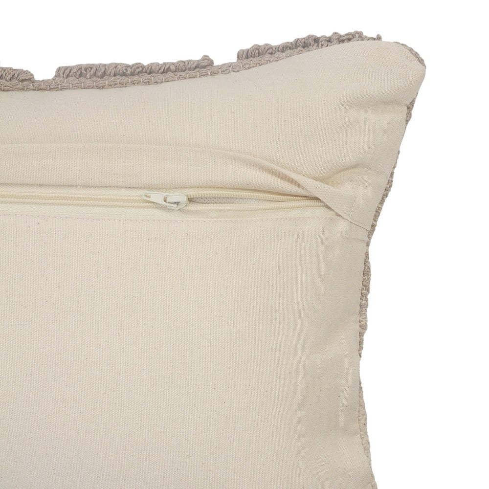 14" X 36" Hand-Woven Cream/ Tan Geometric Organic Cotton Pillow Cover
