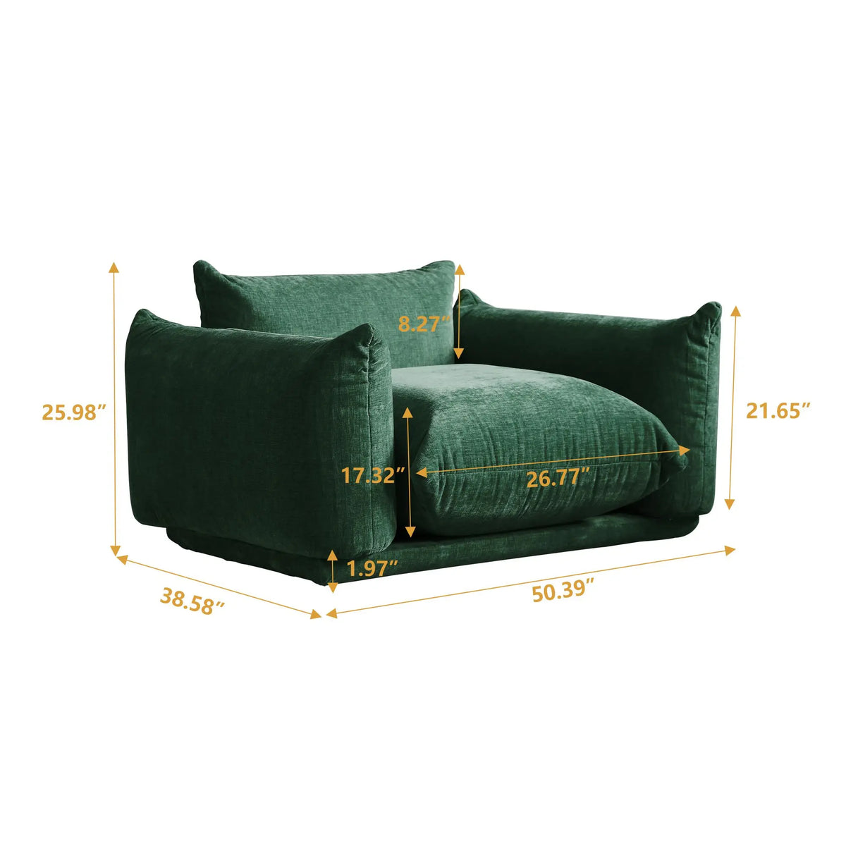 Valencia Collection | Gold-Trimmed Atomic-Era Chenille Accent Chair - captured in a curated lifestyle vignette in a Mid-Century Modern living room setting.