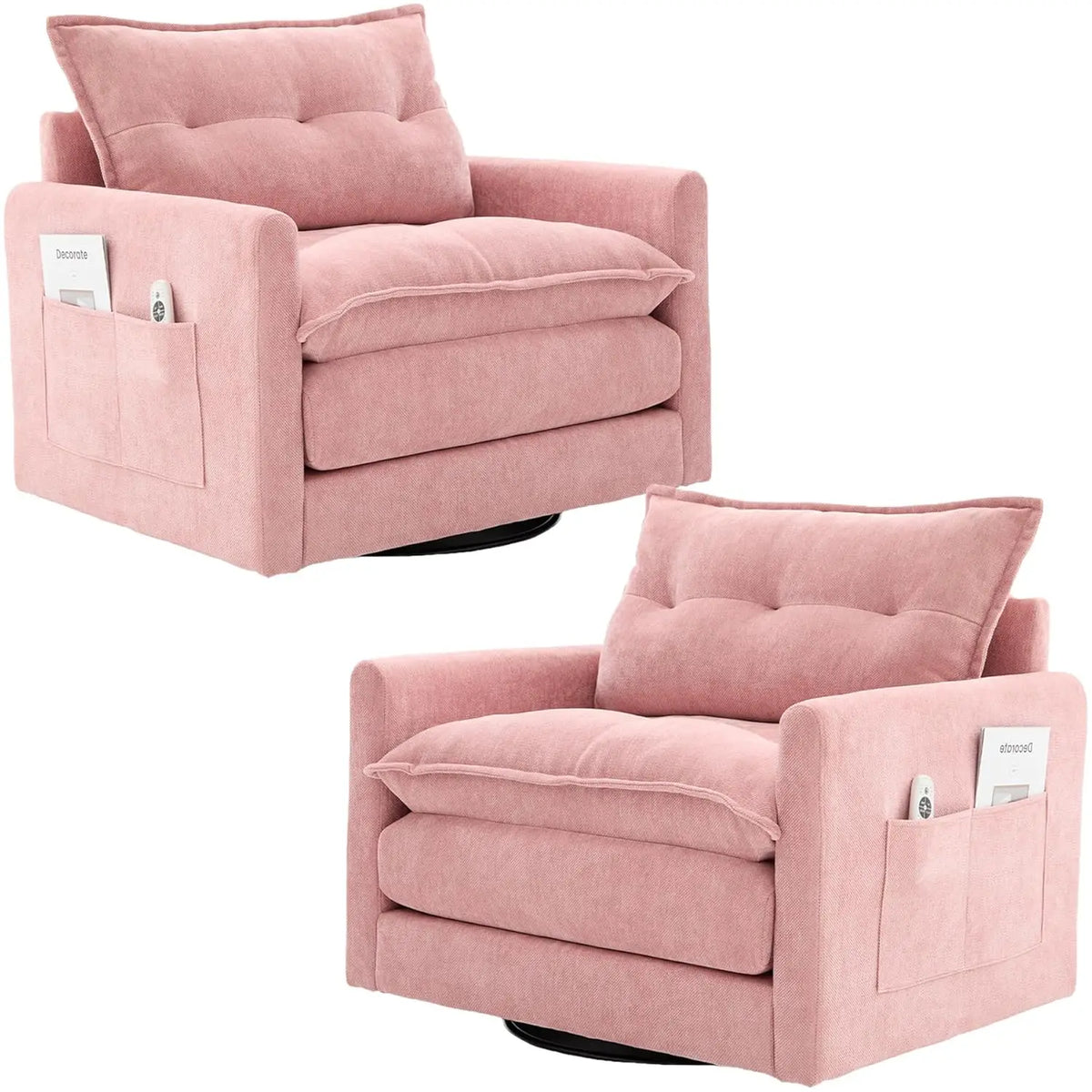 Astoria Collection | Sculptural Atomic-Era Swivel Accent Chairs - Set of Two - Curated Furniture for the Modern Living Collection | Woodies ON Woodlawn