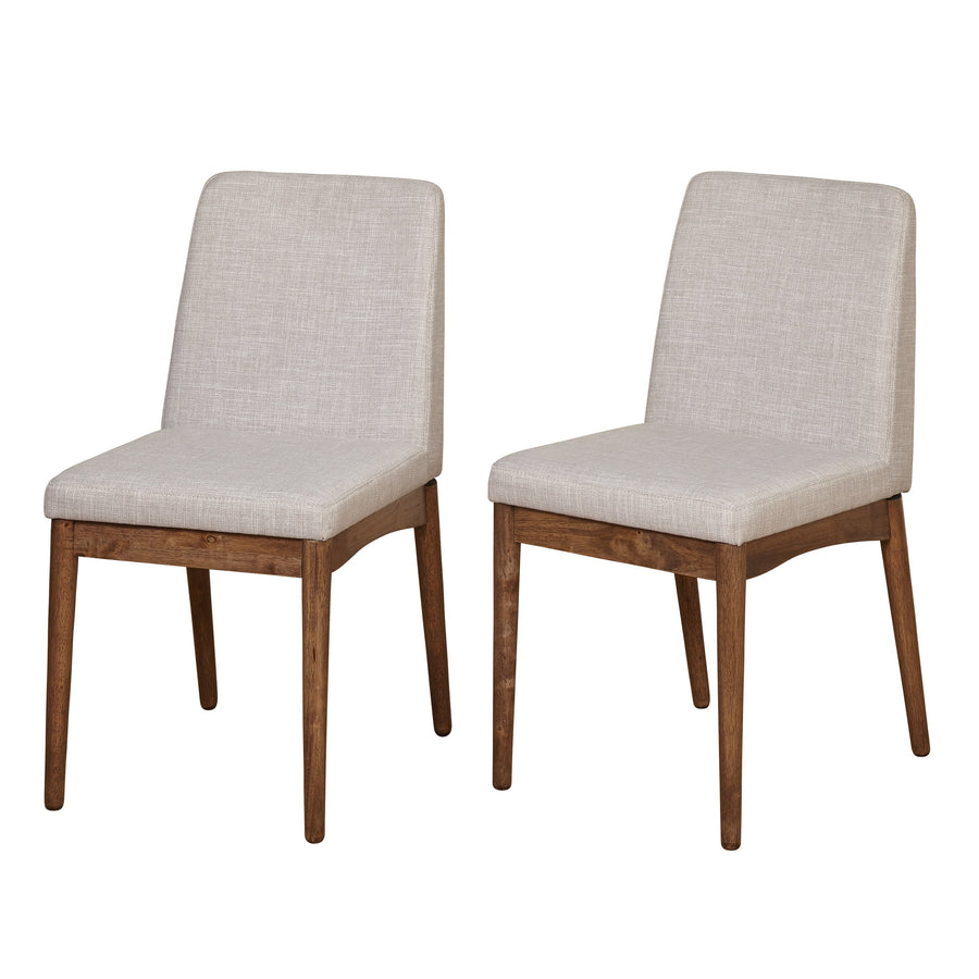 Pierre Indoor Dining Chairs, Set of 2, Walnut/Light Gray