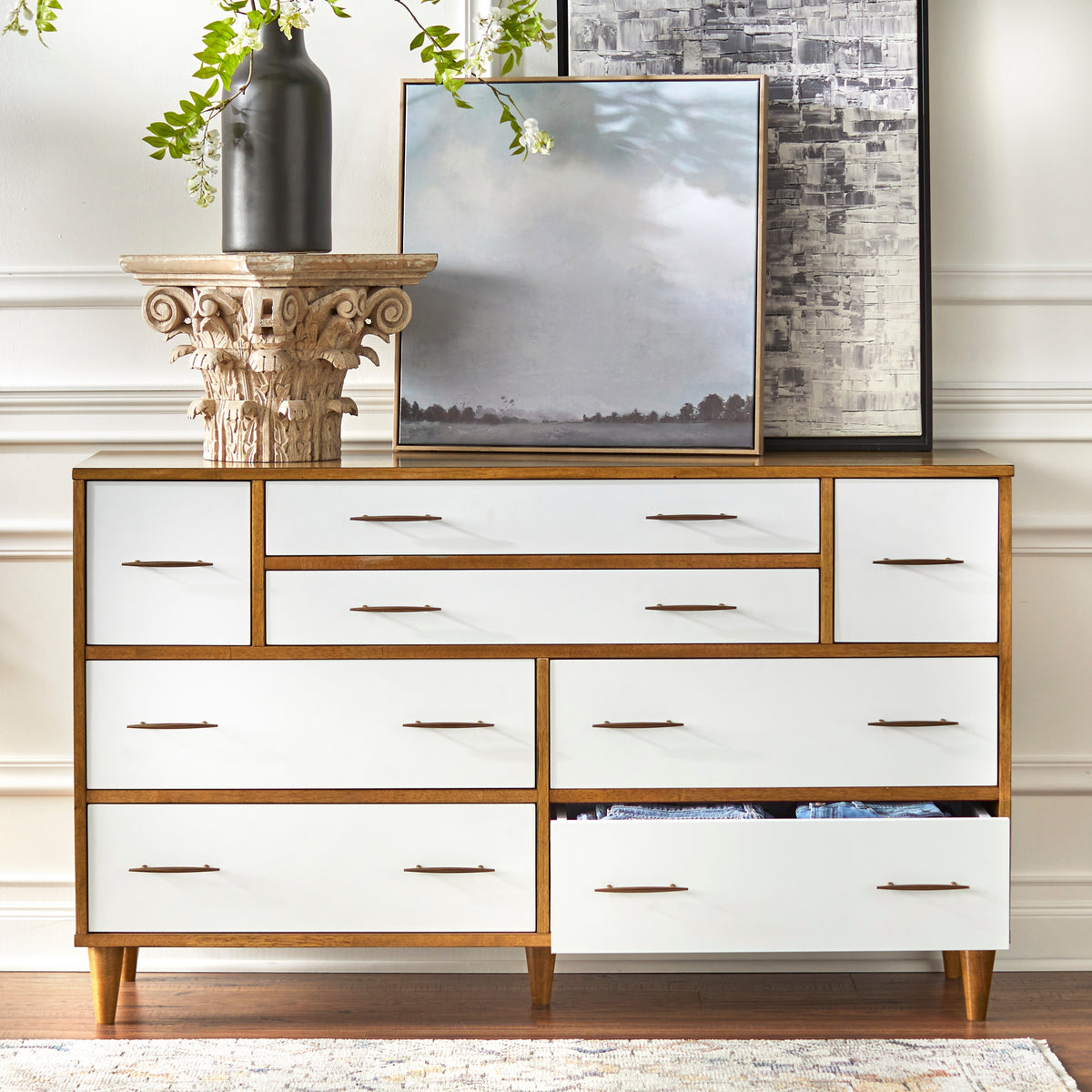 Ana 8-Drawer Mid-Century Modern Dresser