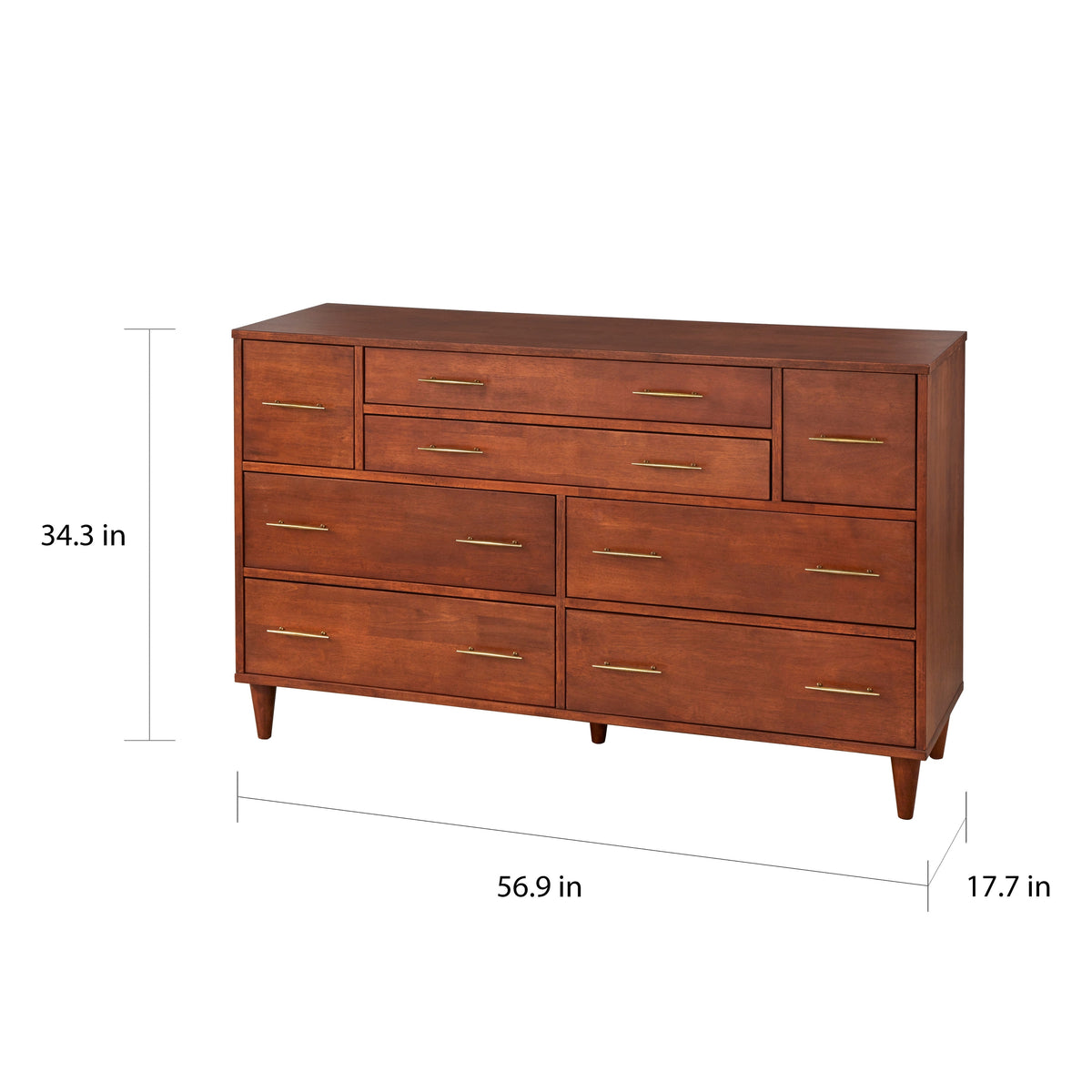 Ana 8-Drawer Mid-Century Modern Dresser