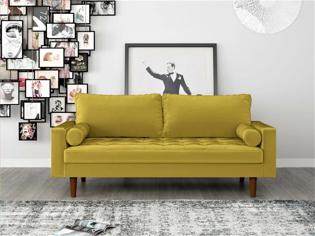 Velvet Back Support Mac Sofa, Space Blue