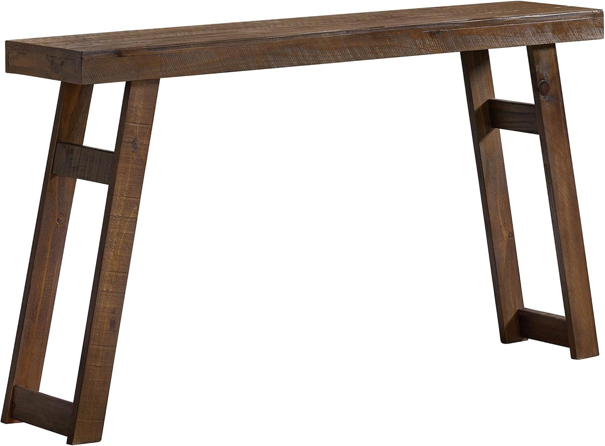 Lawas Solid Wood Console Table - 56 Inch Modern Farmhouse Entryway Table - Easy Assembly Living Room Furniture for behind the Couch, Entryway, or Hallway (Brown)