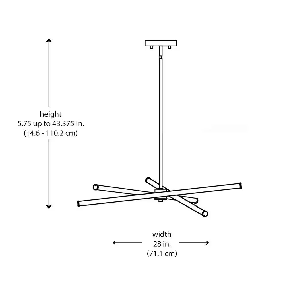 York 28 In. Modern Black Linear Integrated LED Dimmable Pendant Light Fixture with Selectable 3-CCT