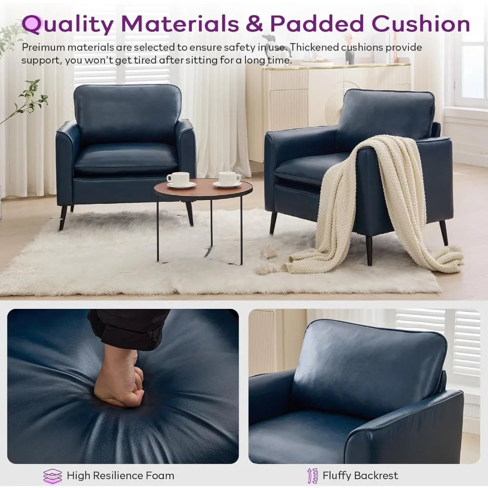 Cordoba Collection | Hairpin-Legged Marble-Topped Azure Accent Chair Duo - styled from an alternate angle revealing dimensional depth in a Mid-Century Modern living room setting.