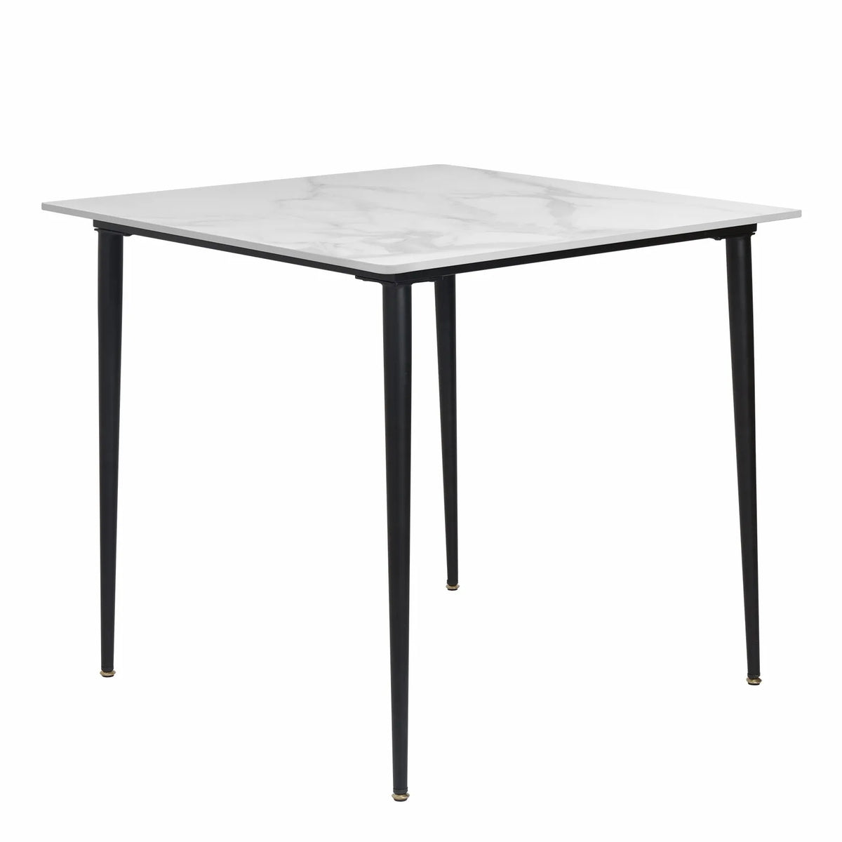 Dresden Collection | Hairpin-Legged Stone-Top Slate Dining Table - presented at scale within a designed interior in a Mid-Century Modern dining room setting.