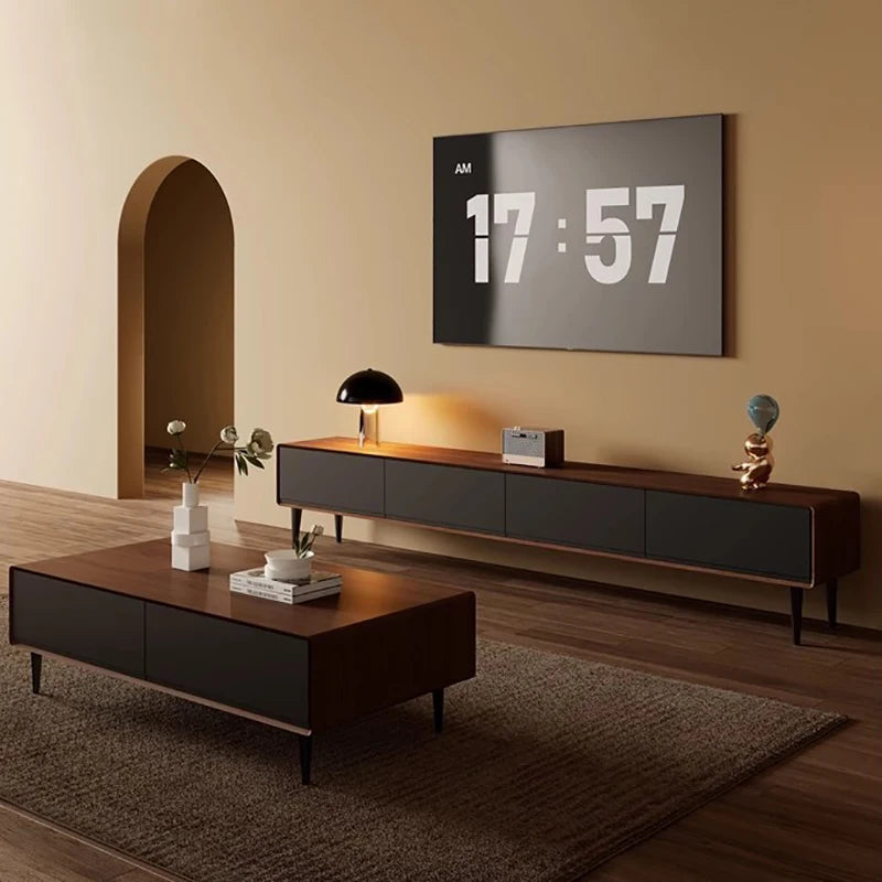 Ellington Collection | Hairpin-Legged Danish-Inspired Walnut Console - showcasing full sculptural form and curated finish in a Mid-Century Modern entryway setting.