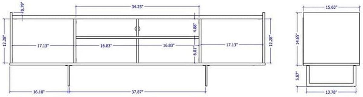 Winston TV Stand, 70.86 Inches, White and Cinnamon