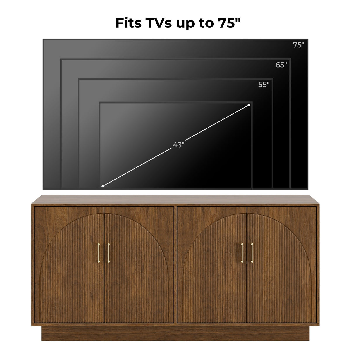 65" Mid-Century Modern TV Stand with Storage