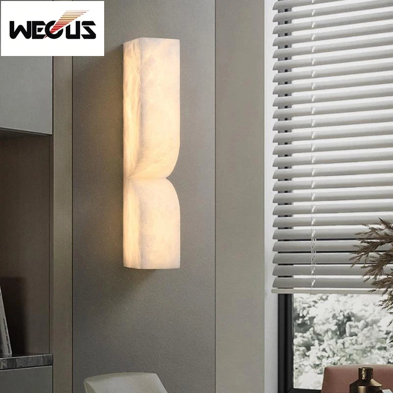 Ellington Collection | Geometric Brass-Accented Brass & Walnut Sconce - showcasing full sculptural form and curated finish in a Mid-Century Modern living room setting.
