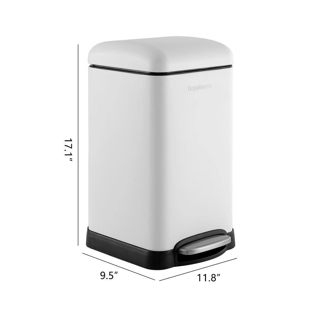Betty Retro Mini 3.2 Gal. White Step-Open Trash Can
