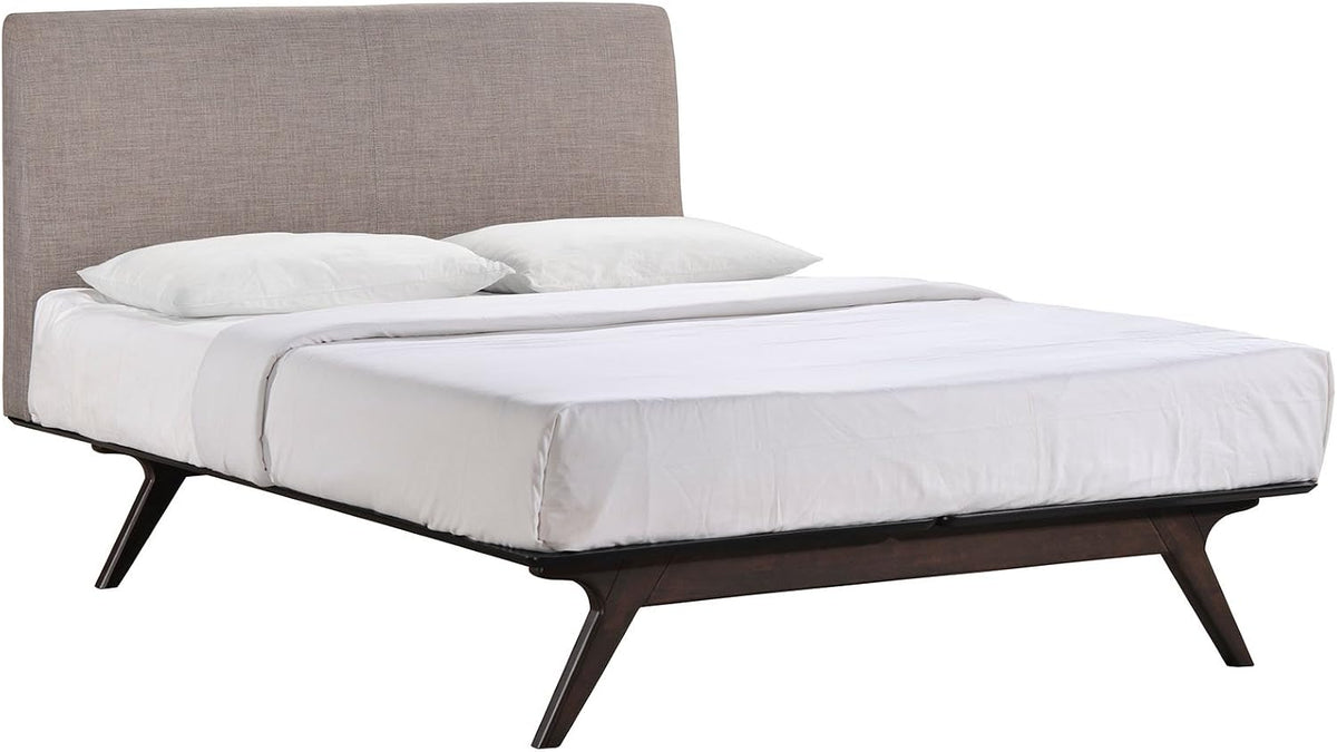 Mid-Century Modern Wood Platform Queen Size Bed