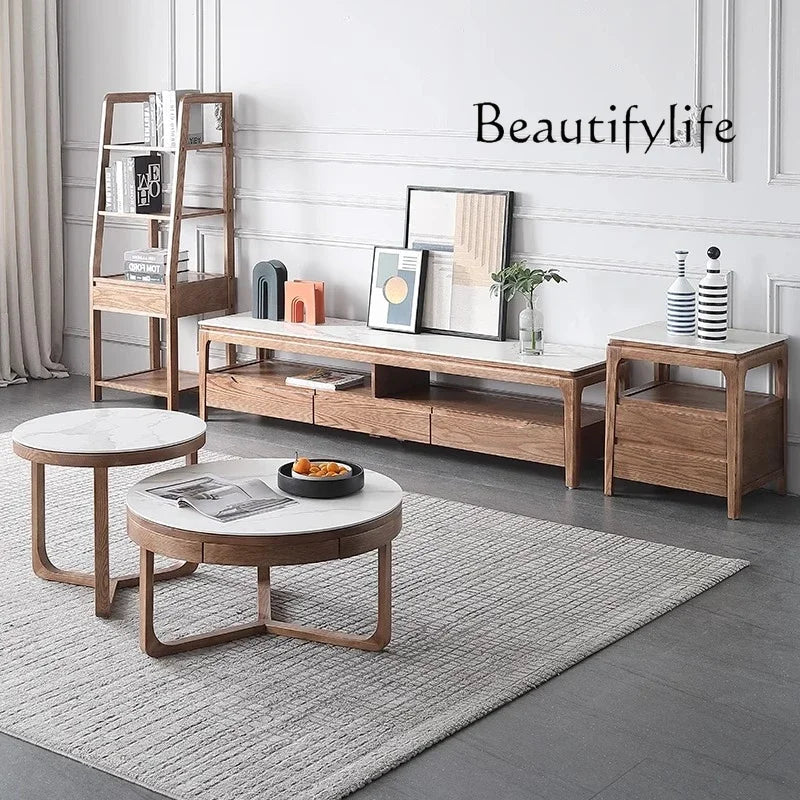 Belmont Collection | Atomic-Era Display Walnut Console - captured in a curated lifestyle vignette in a Mid-Century Modern entryway setting.