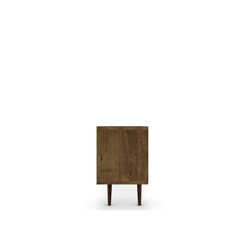 Liberty 70.86 In. Rustic Brown and White TV Stand Fits Tvs up to 65 In. with Storage Doors and Cable Management