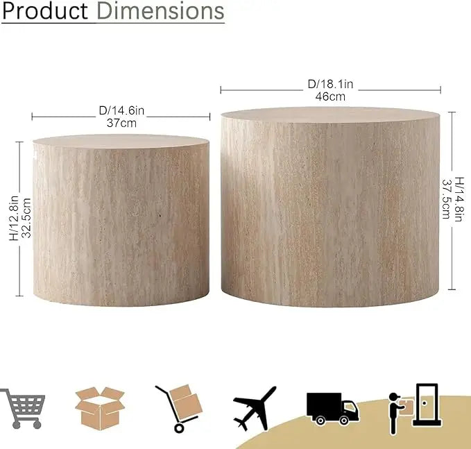 Belmont Collection | Tapered-Leg Circular Walnut Nesting Tables - Curated Furniture for the Modern Living Collection | Woodies ON Woodlawn