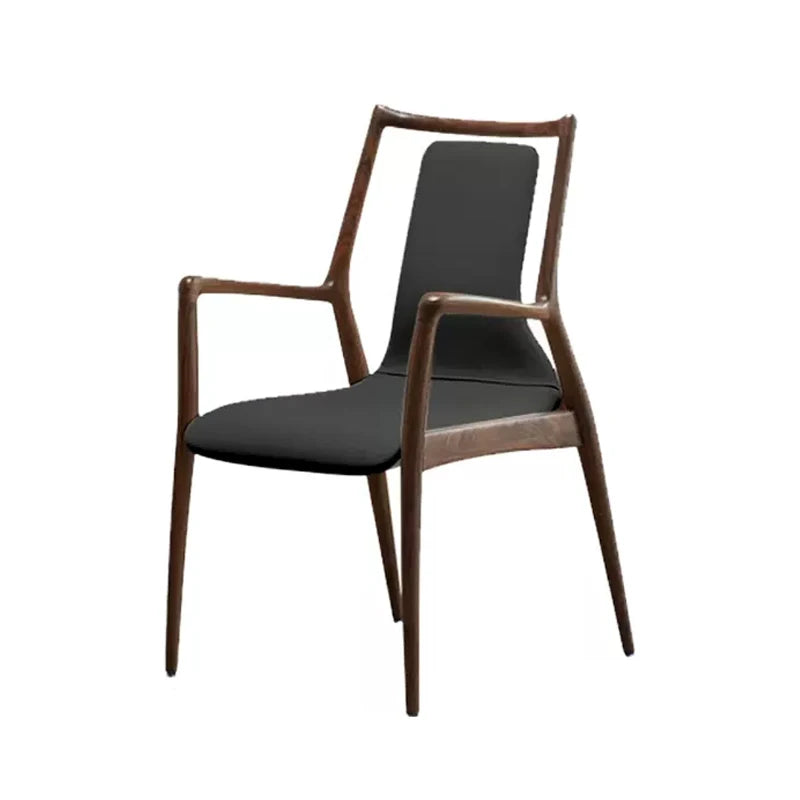 Ellington Collection | Floating Brass-Accented Walnut Armchair - detail view 15 revealing design nuance in a Mid-Century Modern living room setting.