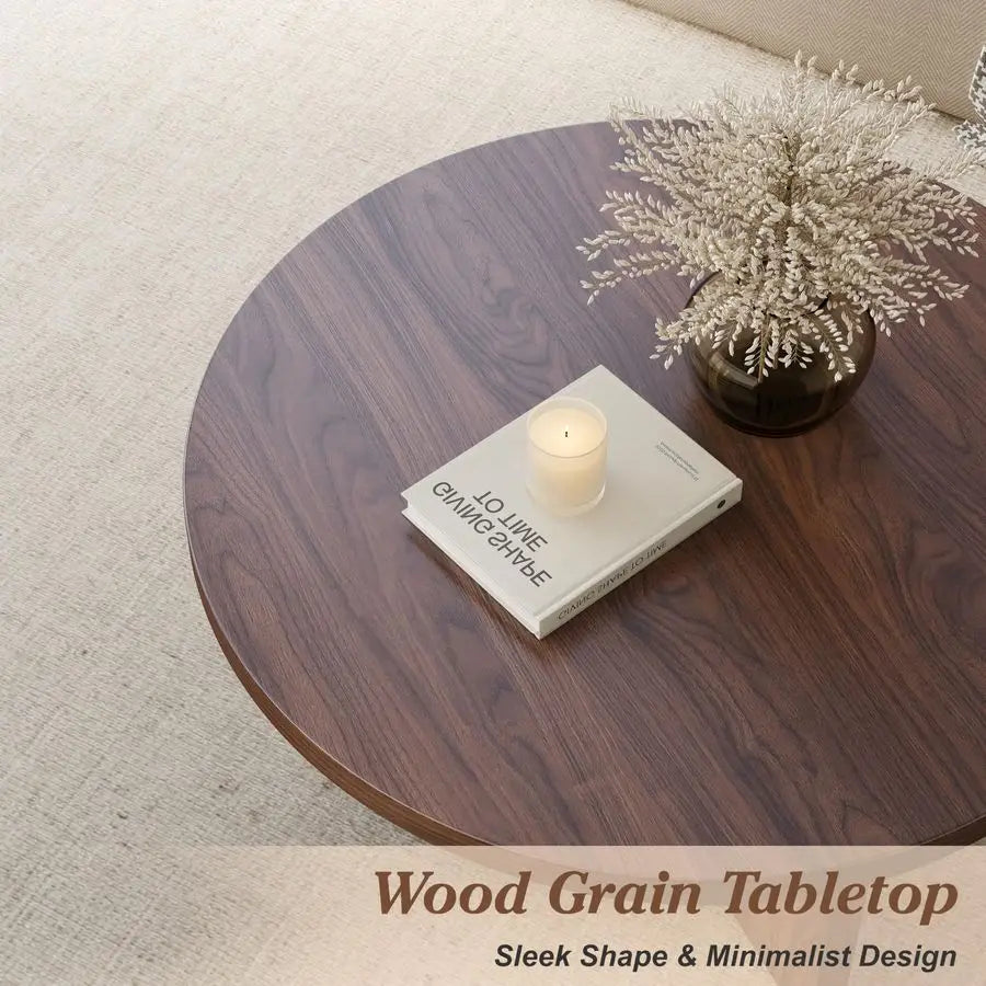 Astoria Collection | Desert-Modern Walnut Coffee Table - showcasing full sculptural form and curated finish in a Mid-Century Modern living room setting.