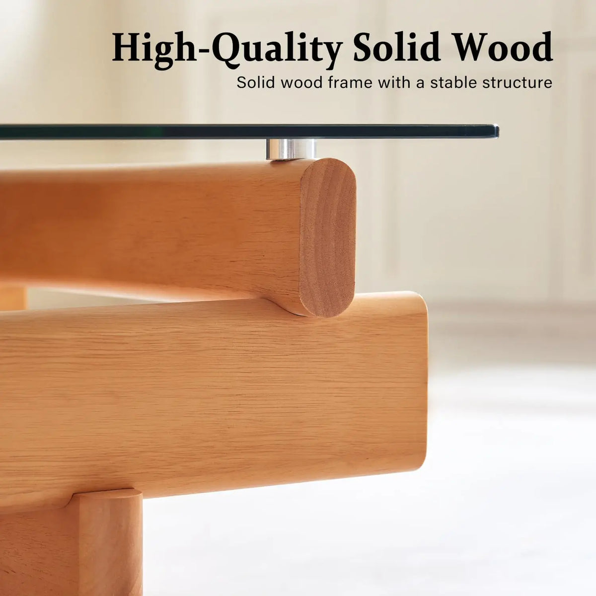 Ellington Collection | Rectangular Walnut Coffee Table - featuring close-up joinery and artisanal finish quality in a Mid-Century Modern living room setting.