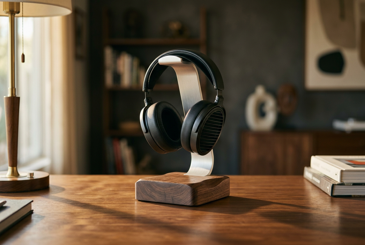 Upergo Walnut & Aluminum Headphone Stand | Monolith