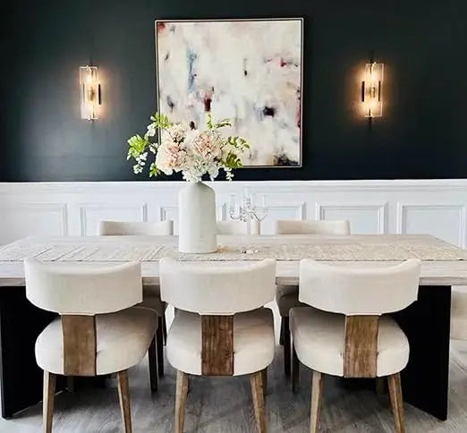 The Belmont Curved Linen Dining Set