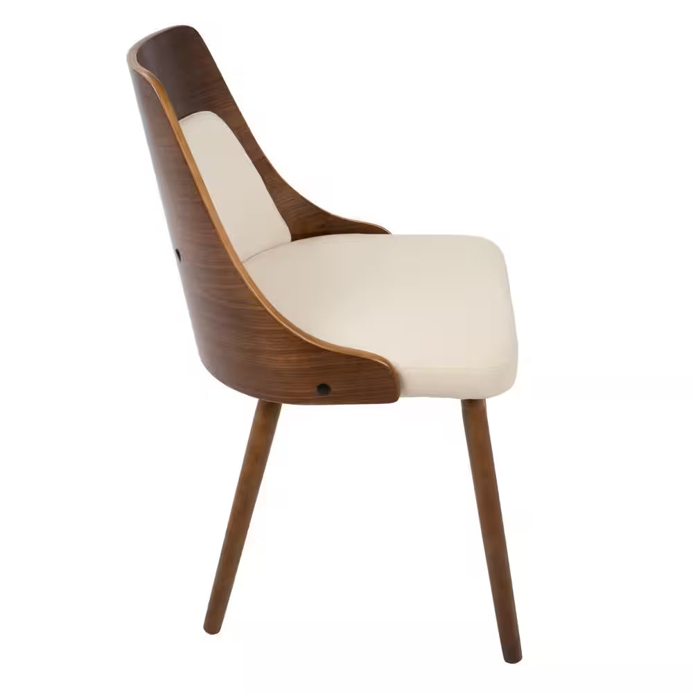 Elevate Your Dining Space with the Anabelle Mid-Century Walnut & Cream Chair! 🍽️✨