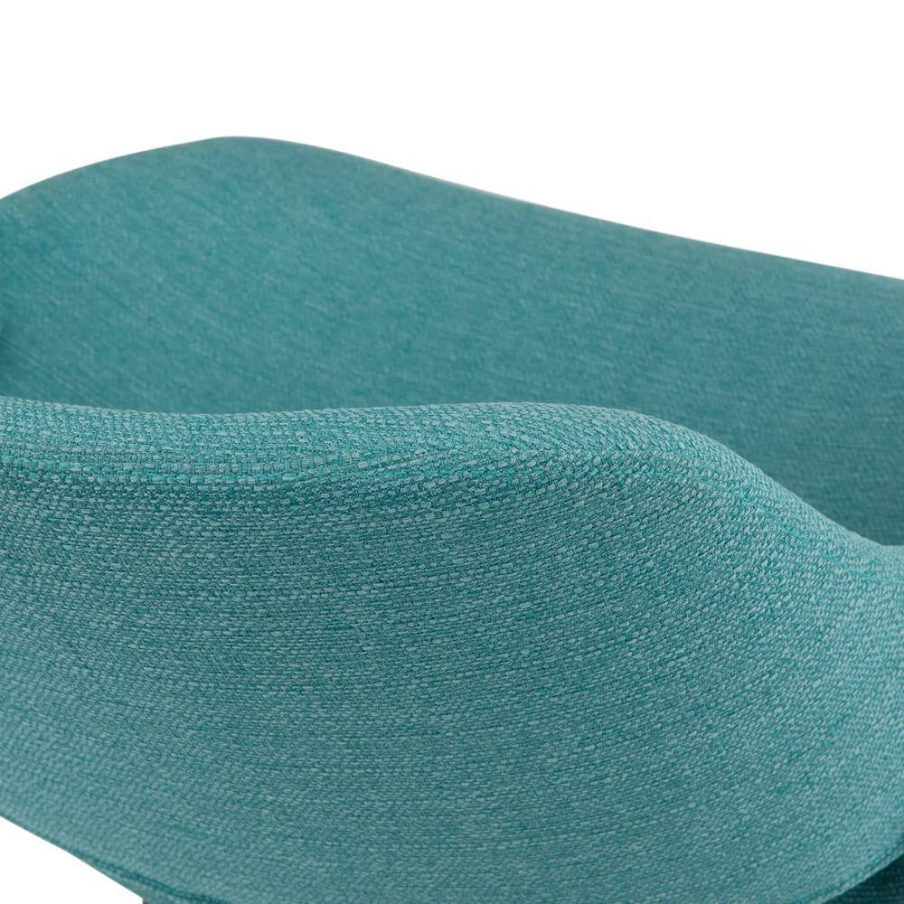 Malden Mid Century Turquoise Blue Woven Fabric Modern Bentwood Dining Chair