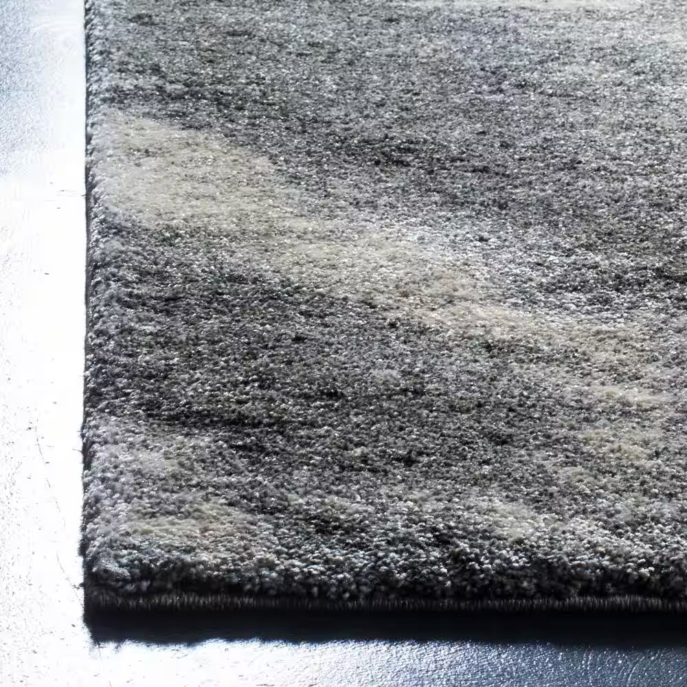 Retro Grey/Ivory 2 Ft. X 7 Ft. Solid Runner Rug