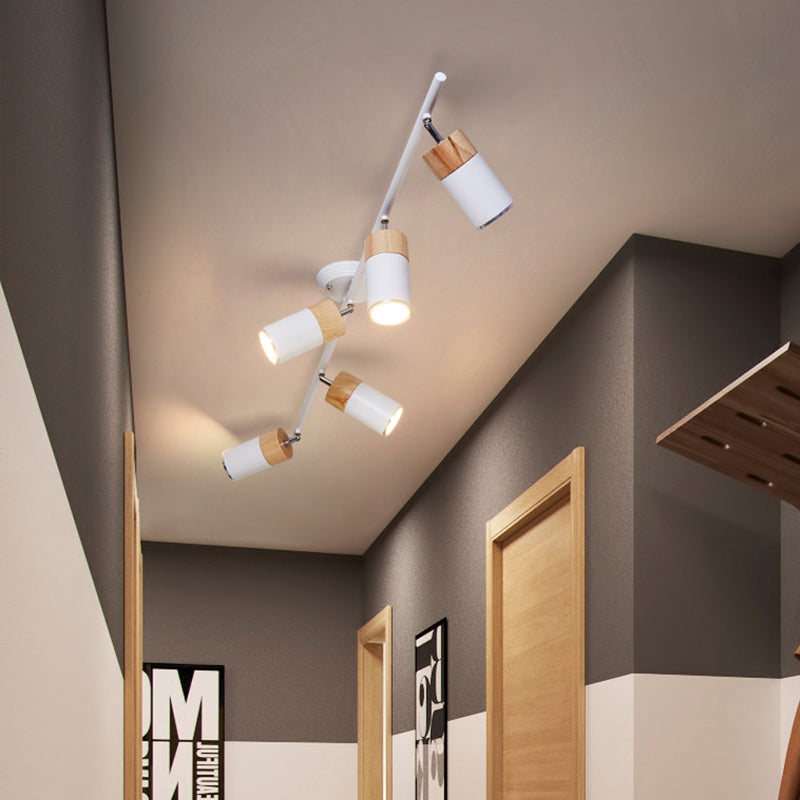 Fontaine Collection | Geometric Brass-Accented Brass Track Light - showcasing full sculptural form and curated finish in a Mid-Century Modern living room setting.